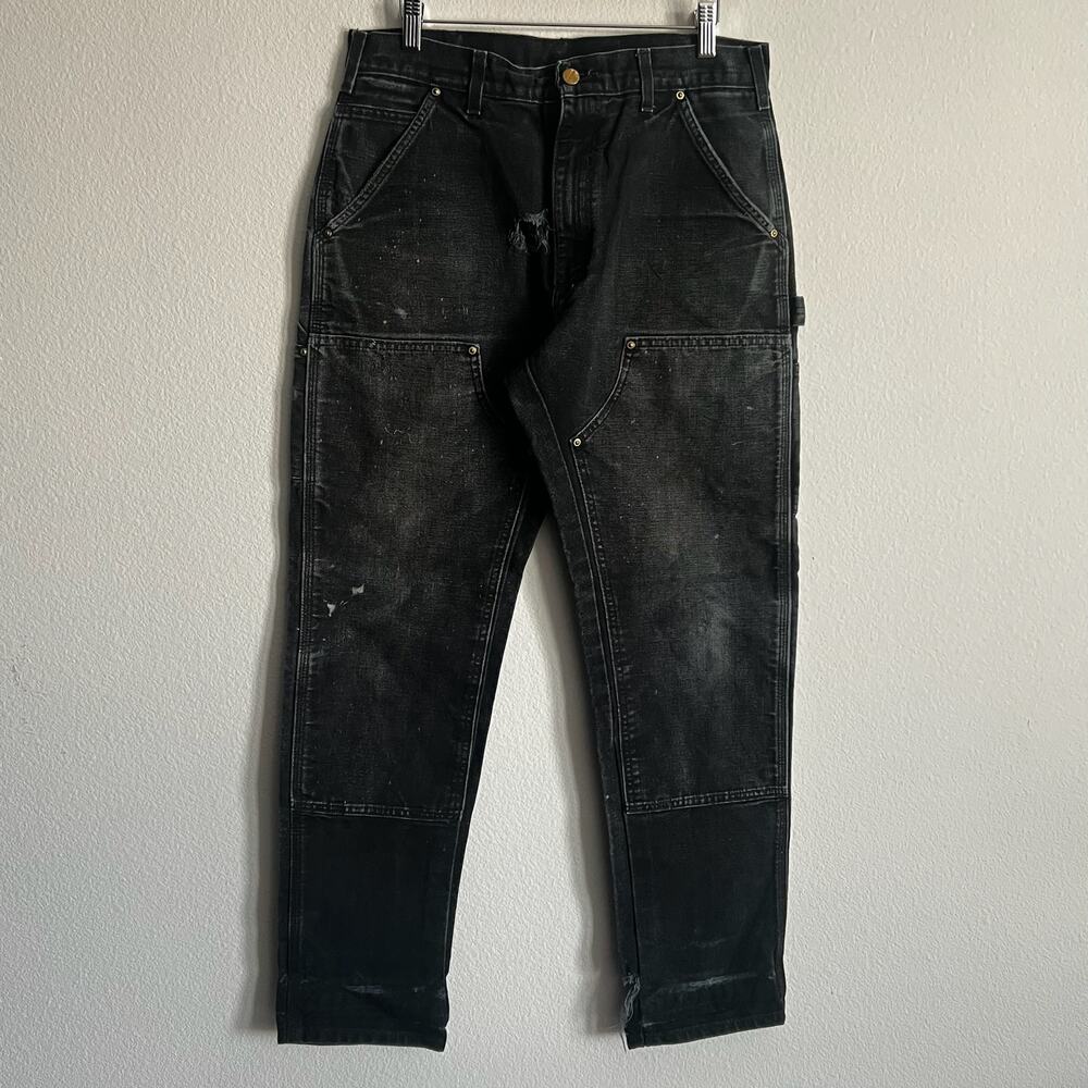 Carhartt B01 BLK black double knee work wear carpenter pants